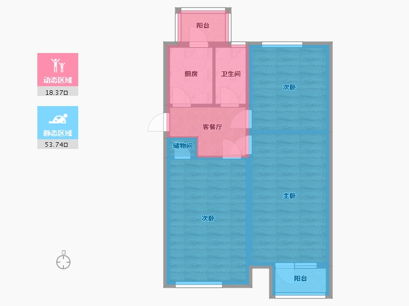 北京-北京市-南三里屯-60.50-户型库-动静分区