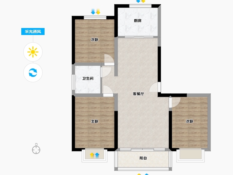 甘肃省-白银市-家园吧-93.00-户型库-采光通风