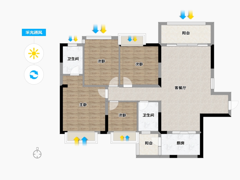 贵州省-安顺市-筑佳首府-126.00-户型库-采光通风