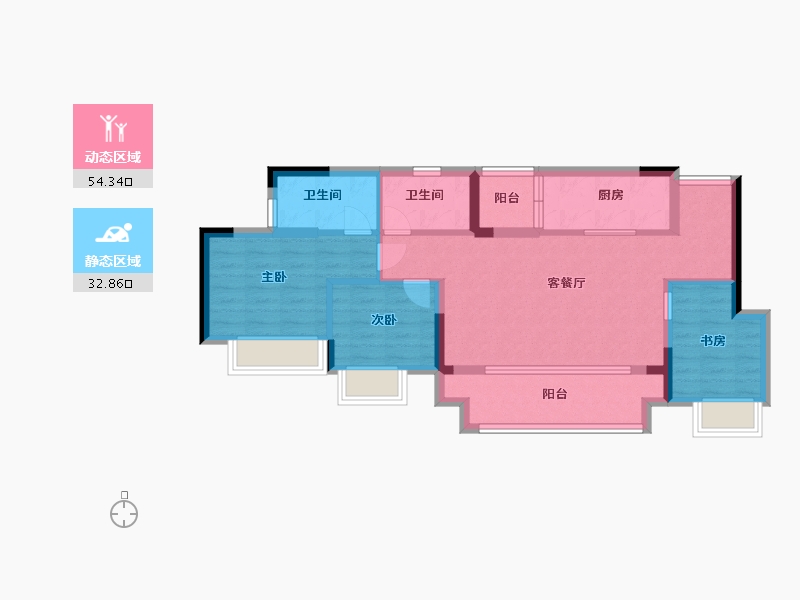 重庆-重庆市-海成云境-77.51-户型库-动静分区