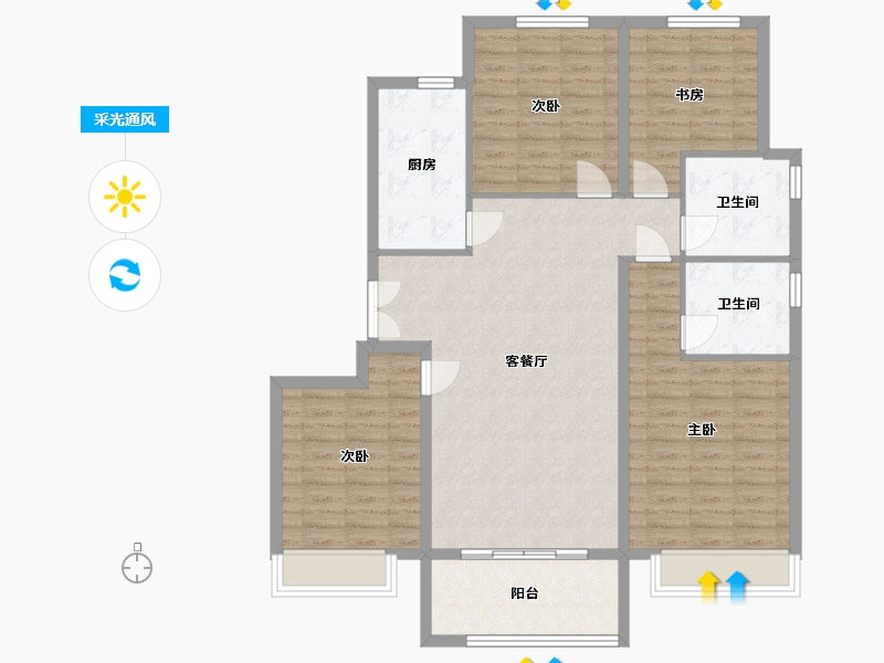 山东省-枣庄市-滕建恒益园-115.00-户型库-采光通风