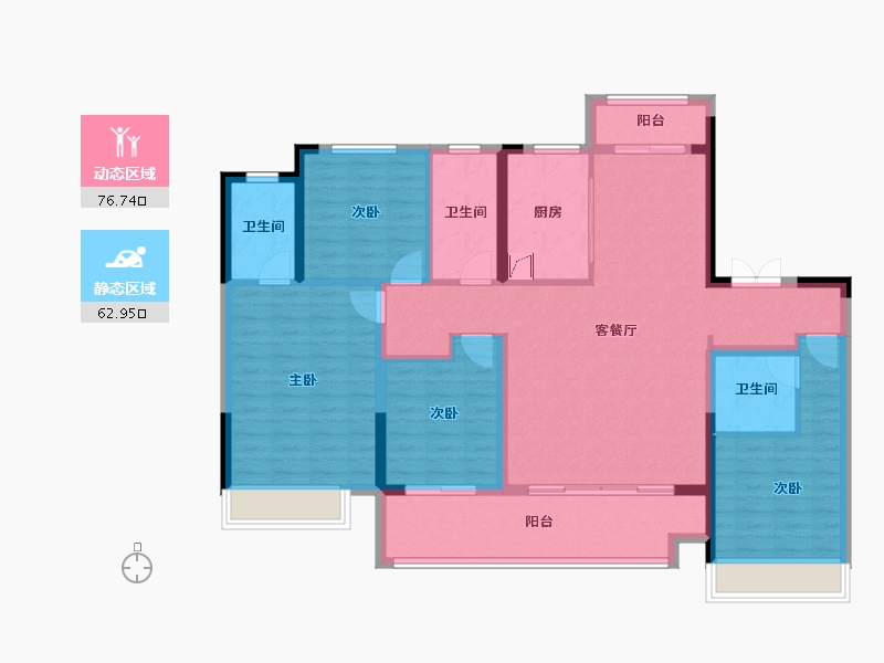 河南省-新乡市-建业公园里-130.00-户型库-动静分区