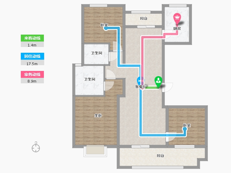 山东省-菏泽市-丽水湖梧桐苑-123.00-户型库-动静线