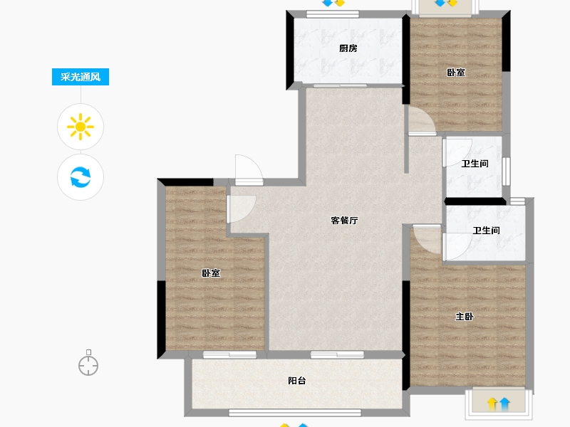 江西省-宜春市-创维瑜园-113.00-户型库-采光通风