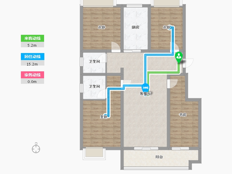 安徽省-滁州市-牡丹崇德坊小区-119.00-户型库-动静线