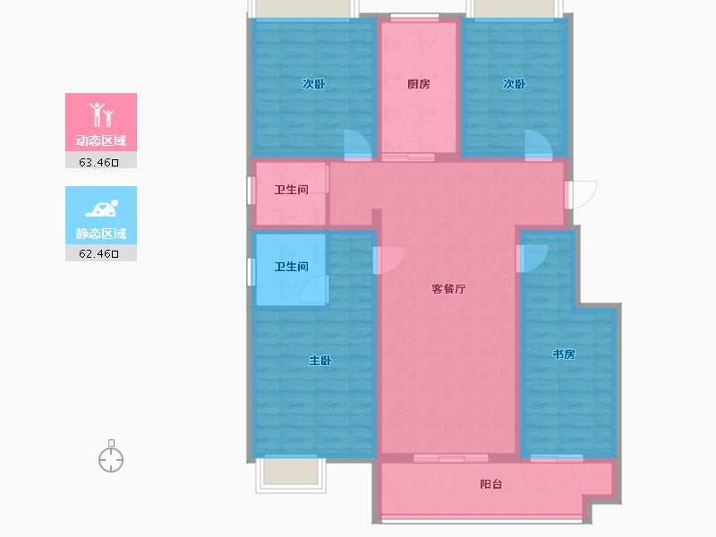 安徽省-滁州市-牡丹崇德坊小区-119.00-户型库-动静分区