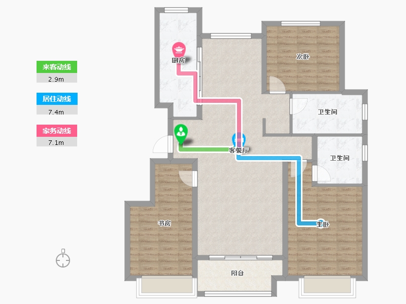 山东省-东营市-众城璟园-114.00-户型库-动静线