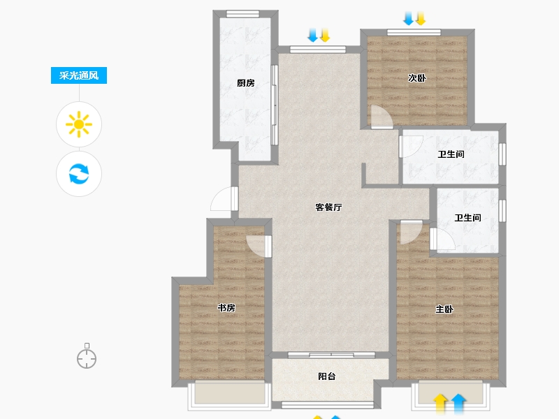 山东省-东营市-众城璟园-114.00-户型库-采光通风