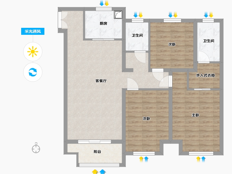 河北省-保定市-苏中祁悦府-103.00-户型库-采光通风