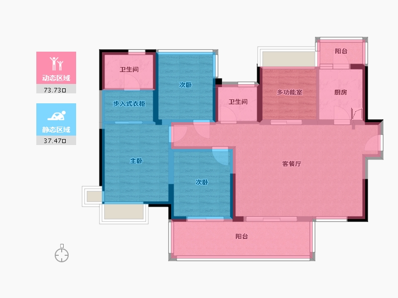 四川省-成都市-富豪公馆二期-108.00-户型库-动静分区