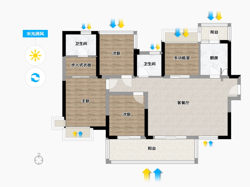 四川省-成都市-富豪公馆二期-108.00-户型库-采光通风