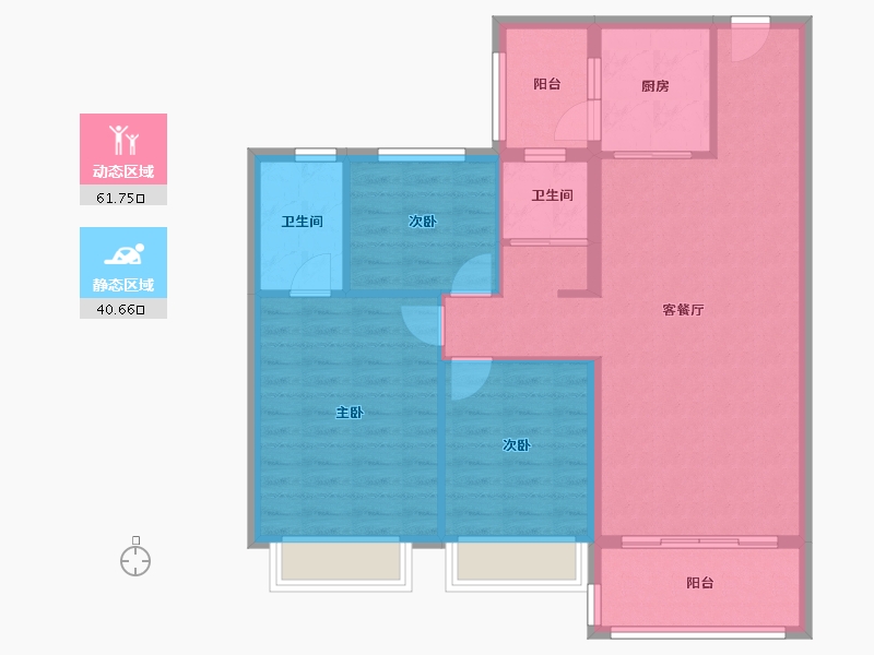 河南省-濮阳市-濮阳碧桂园天誉-91.00-户型库-动静分区