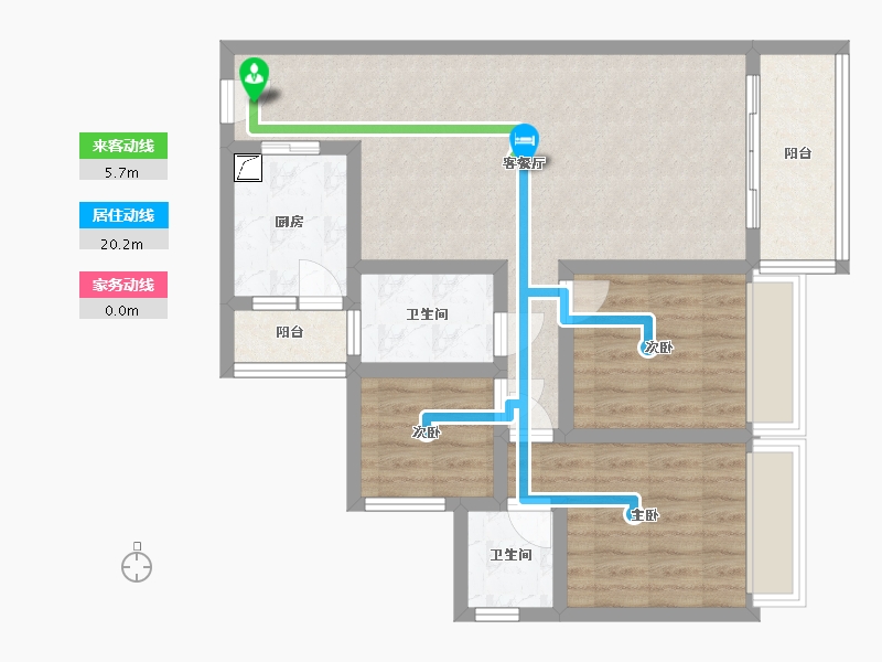 广东省-佛山市-容桂碧桂晴澜苑2期B区-82.00-户型库-动静线