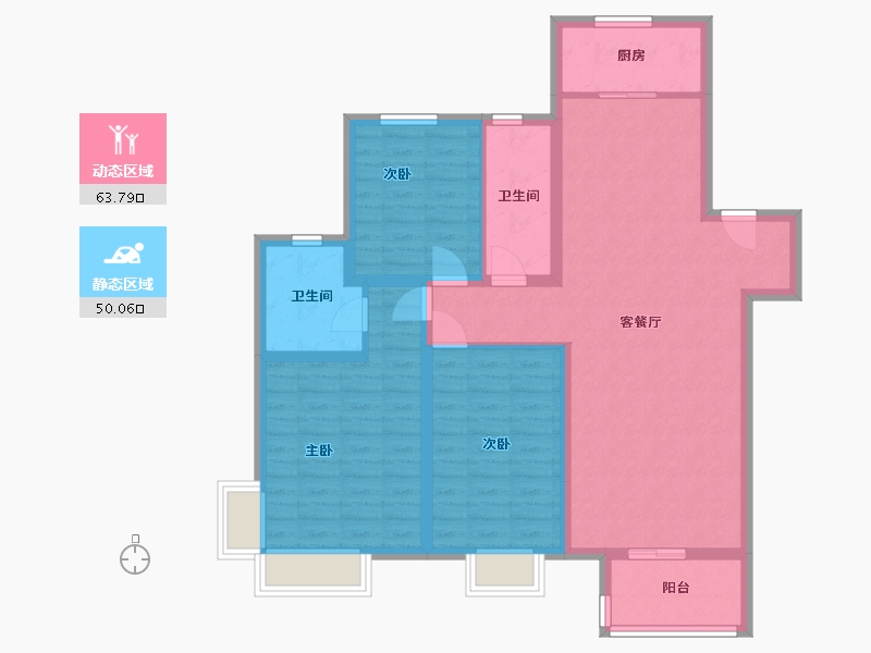 河北省-邢台市-天一华府二期-102.06-户型库-动静分区