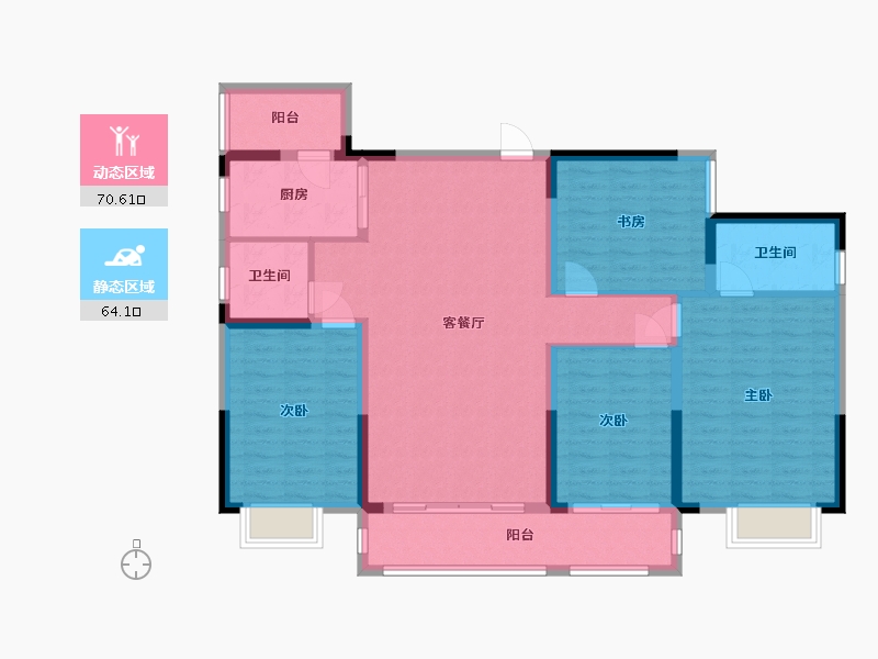 贵州省-毕节市-桃源溪居-127.00-户型库-动静分区