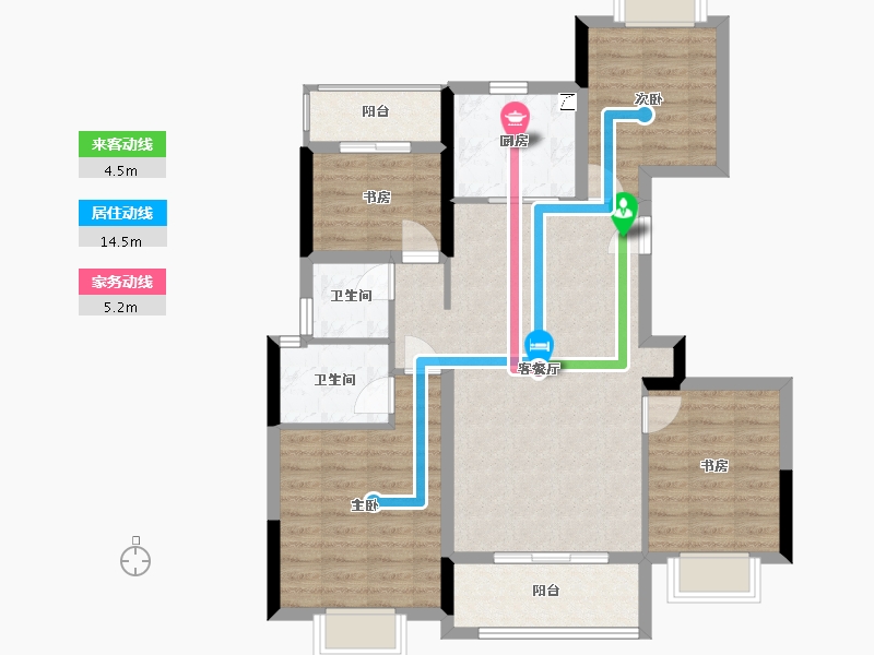 湖南省-株洲市-中梁建宁檀府-96.00-户型库-动静线