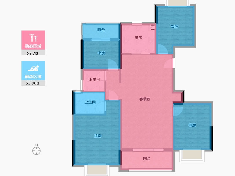 湖南省-株洲市-中梁建宁檀府-96.00-户型库-动静分区