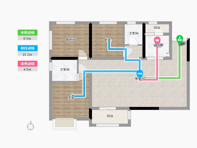 四川省-泸州市-玖玺府-112.00-户型库-动静线