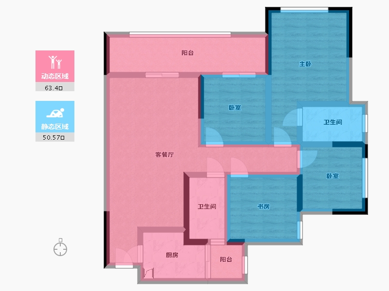 四川省-达州市-锦云府-98.00-户型库-动静分区