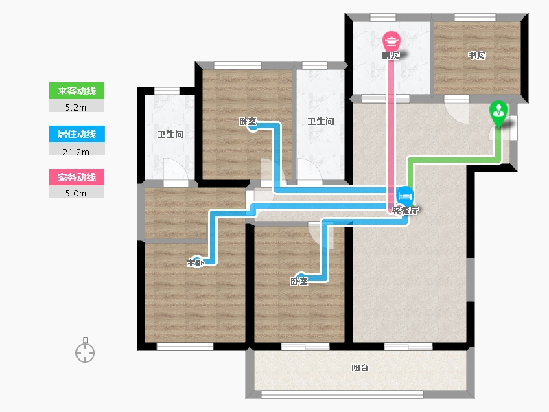 河南省-郑州市-融创城-105.00-户型库-动静线