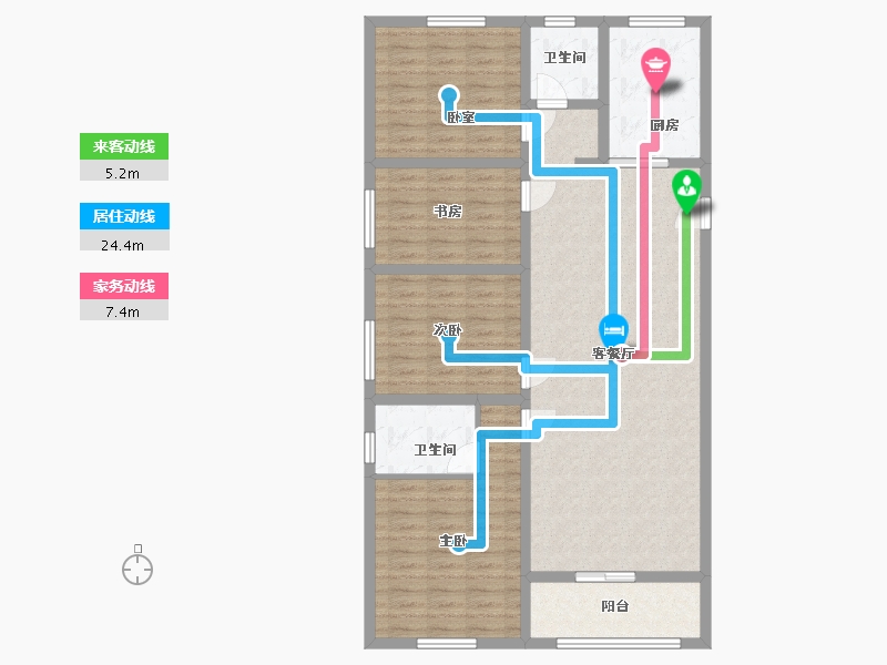 陕西省-宝鸡市-西建国际-118.00-户型库-动静线