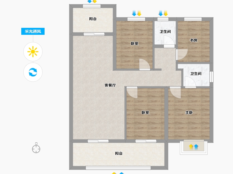 福建省-莆田市-融信府-80.00-户型库-采光通风