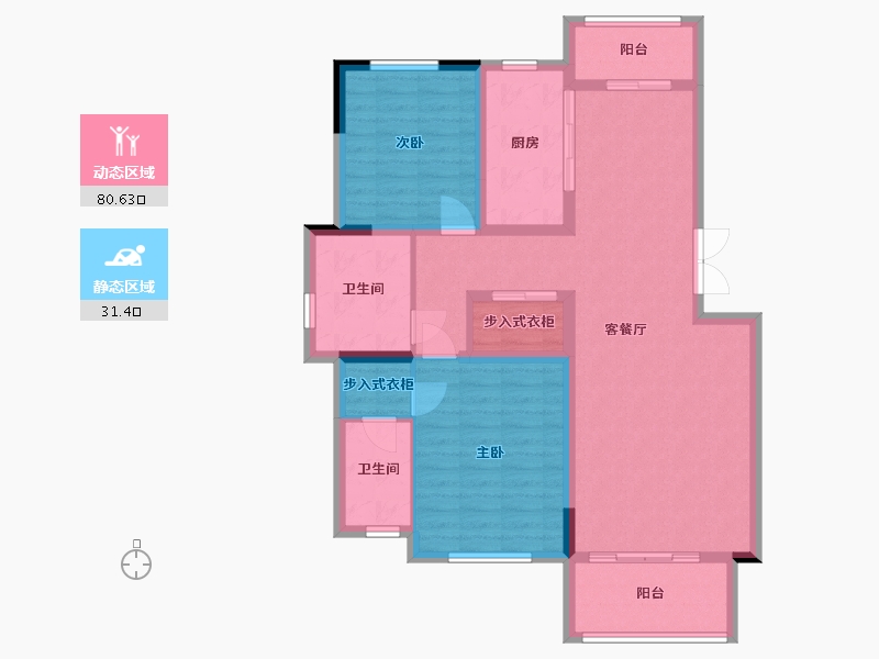 河南省-郑州市-绿城百合-108.00-户型库-动静分区