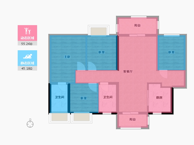 广东省-东莞市-招商美的东樾-101.00-户型库-动静分区