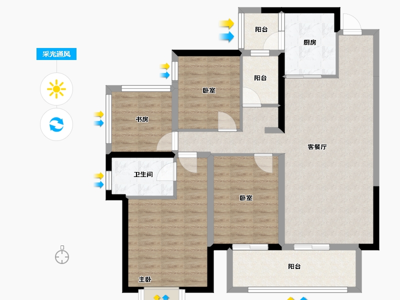 广西壮族自治区-南宁市-龙池新城龙胤花园-116.92-户型库-采光通风