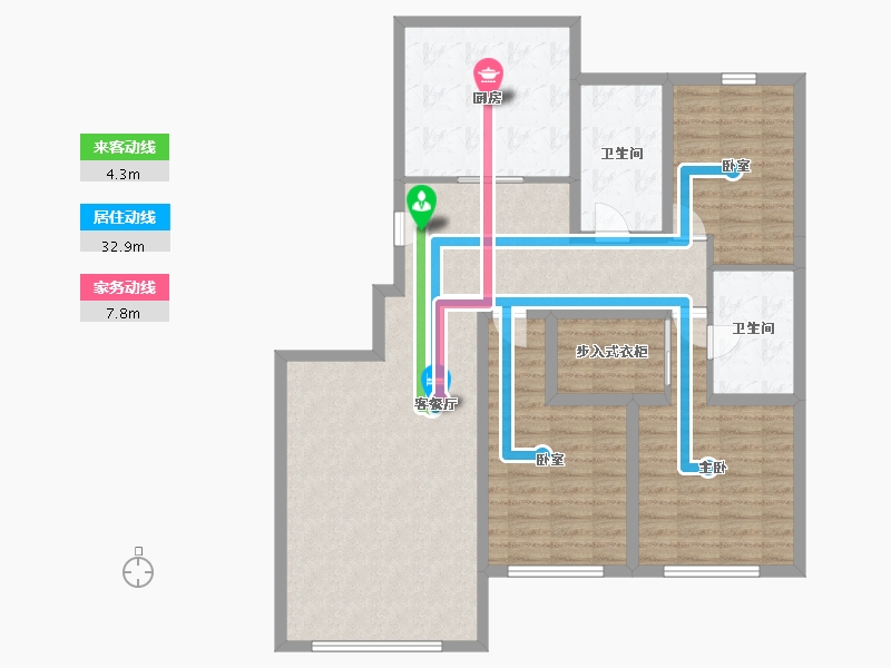 黑龙江省-鹤岗市-丰麟2号-163.00-户型库-动静线