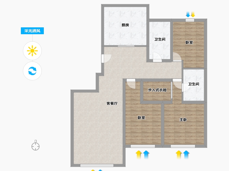 黑龙江省-鹤岗市-丰麟2号-163.00-户型库-采光通风