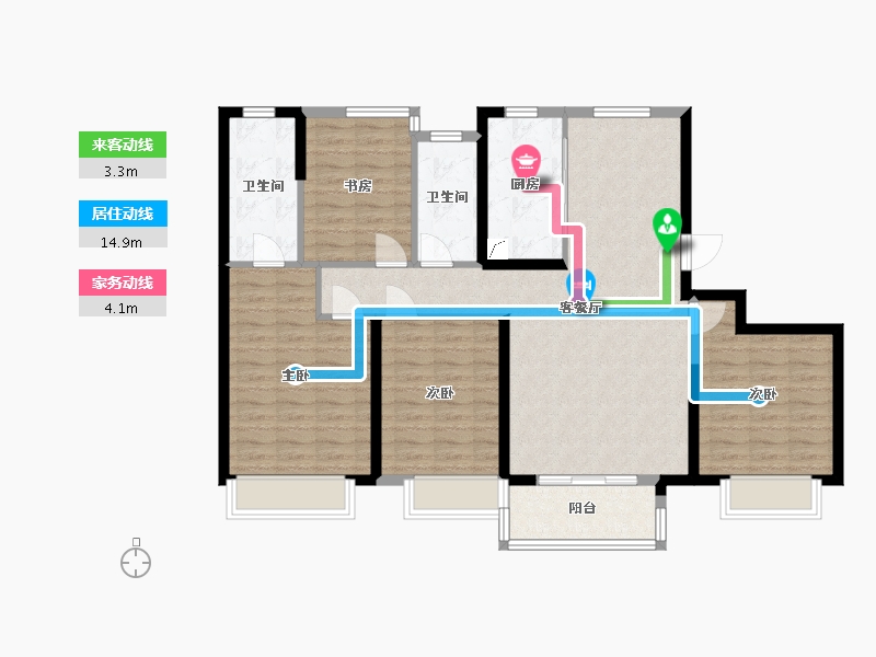 江苏省-盐城市-宝龙世家-110.00-户型库-动静线