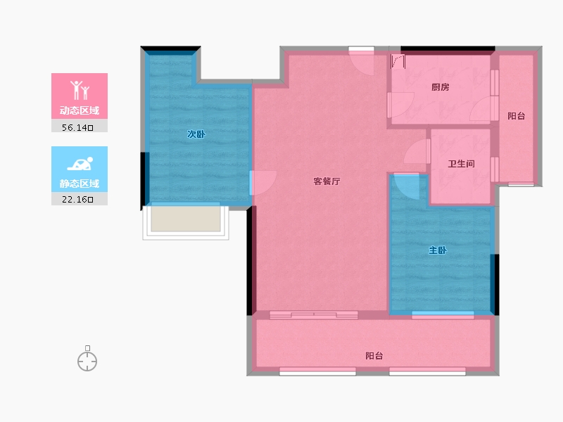 云南省-曲靖市-荣海.滨河印象-70.00-户型库-动静分区