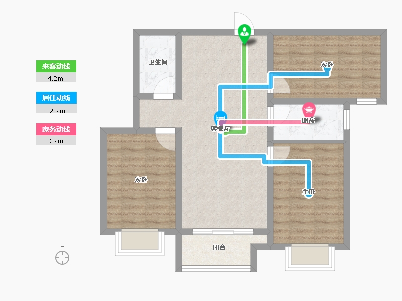 河北省-石家庄市-碧水绿洲-80.00-户型库-动静线