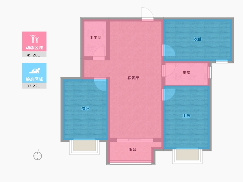 河北省-石家庄市-碧水绿洲-80.00-户型库-动静分区