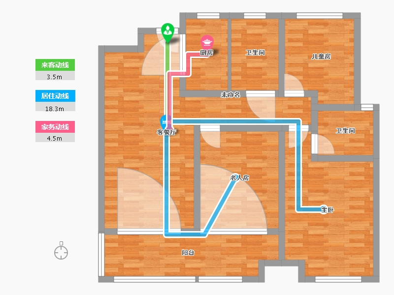 湖南省-益阳市-铂悦府-96.08-户型库-动静线