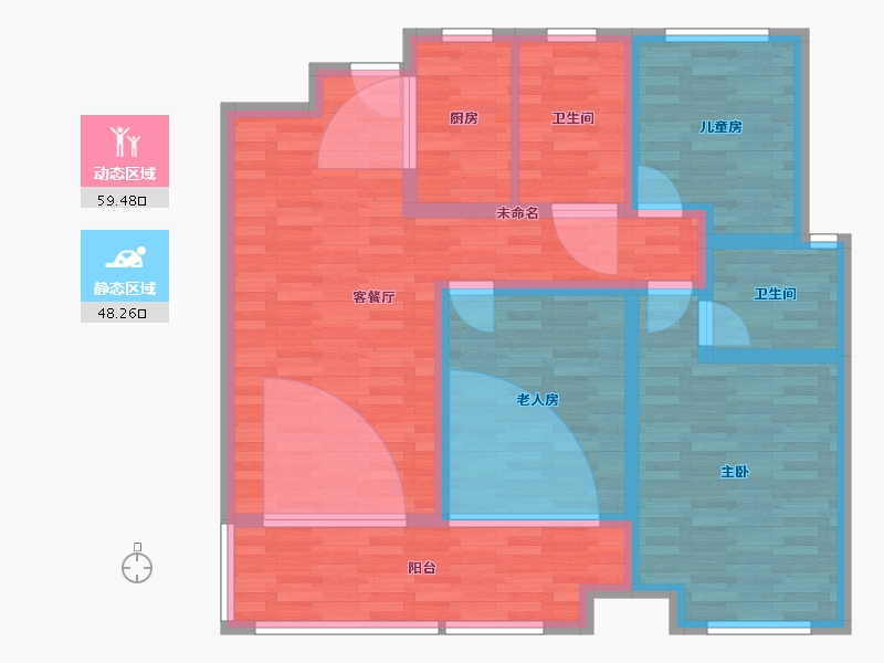 湖南省-益阳市-铂悦府-96.08-户型库-动静分区