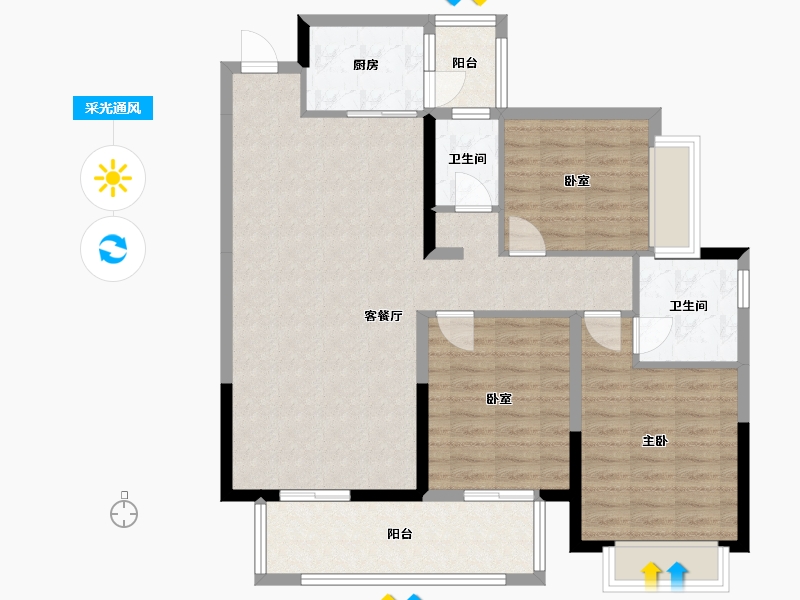 广西壮族自治区-南宁市-龙池新城龙胤花园-117.78-户型库-采光通风