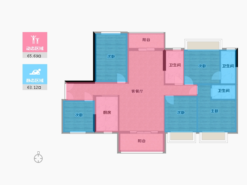 广西壮族自治区-玉林市-铜鼓中央城-130.00-户型库-动静分区