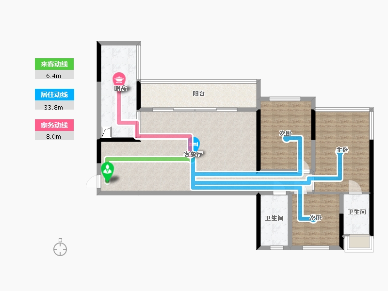 四川省-成都市-卧龙谷玖号-123.42-户型库-动静线