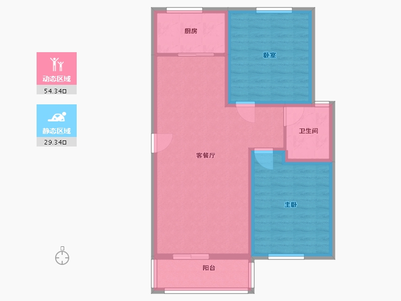 河北省-张家口市-下花园新兴小区-75.00-户型库-动静分区