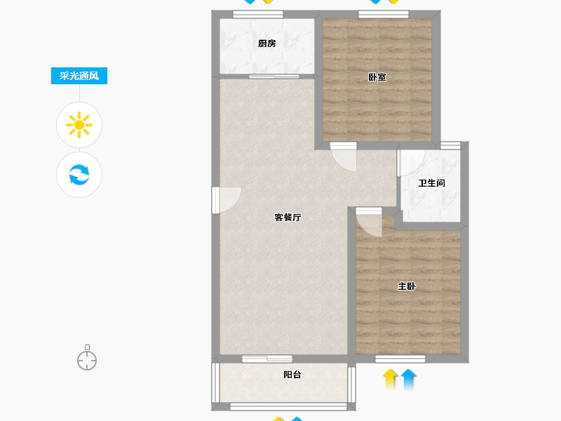 河北省-张家口市-下花园新兴小区-75.00-户型库-采光通风