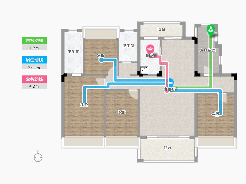 湖南省-常德市-临澧碧桂园-120.00-户型库-动静线