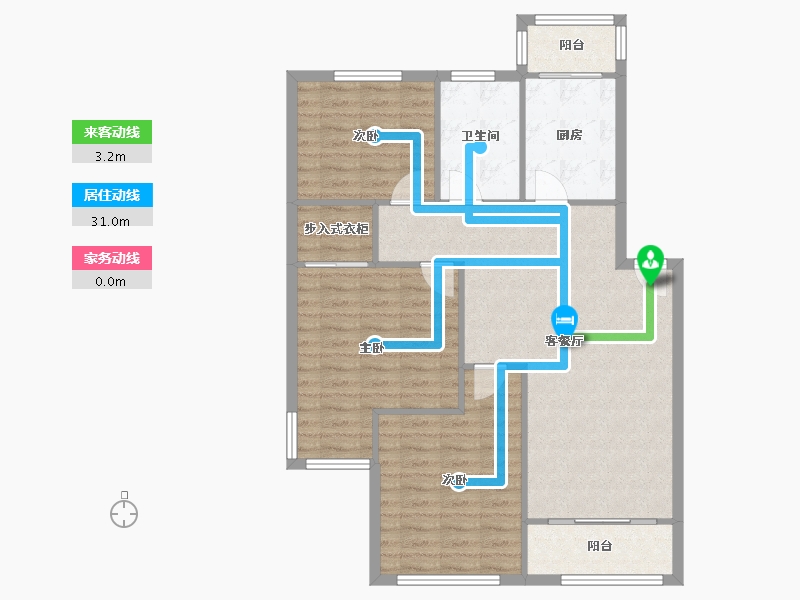 上海-上海市-育兰二村-88.00-户型库-动静线