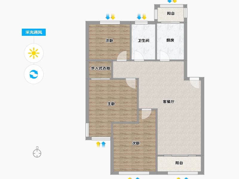 上海-上海市-育兰二村-88.00-户型库-采光通风