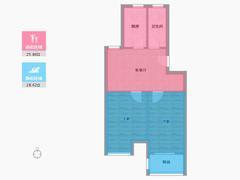 浙江省-杭州市-秀月家园-南区-60.00-户型库-动静分区