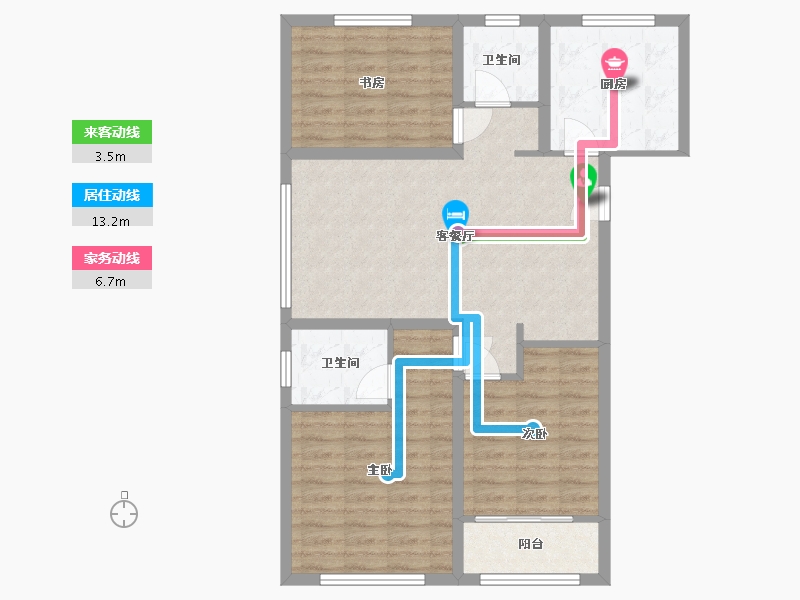 山东省-泰安市-安居幸福里-85.00-户型库-动静线