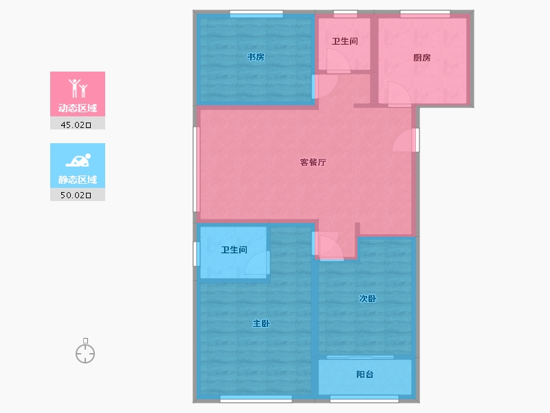 山东省-泰安市-安居幸福里-85.00-户型库-动静分区