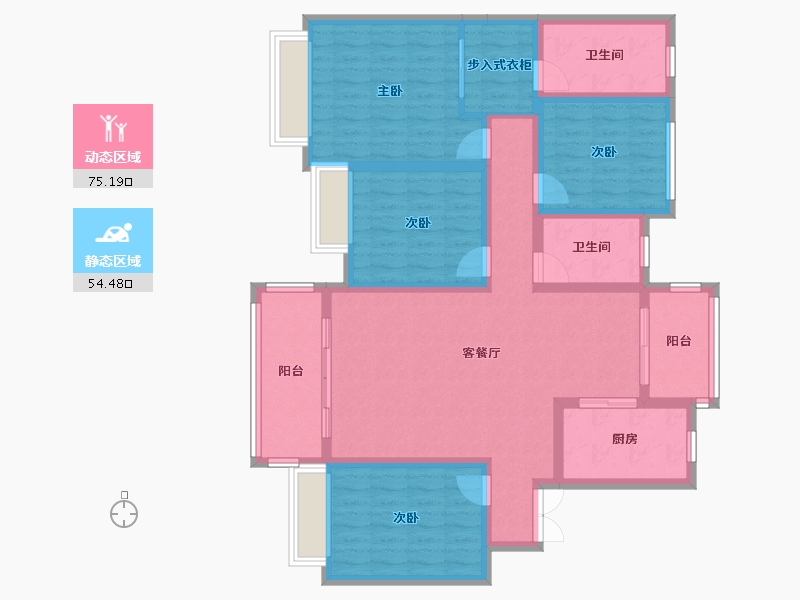 贵州省-遵义市-润扬·思州壹品-119.89-户型库-动静分区