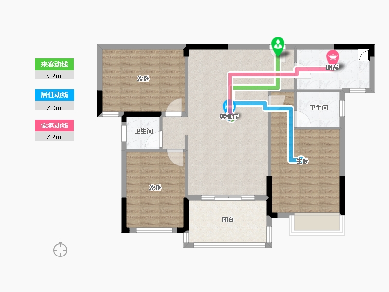 湖北省-随州市-山水国际-116.00-户型库-动静线